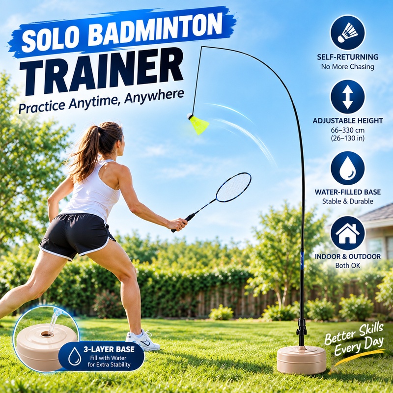 Badminton Shuttlecock - Solo Badminton Trainer Self-Returning Shuttlecock Elastic