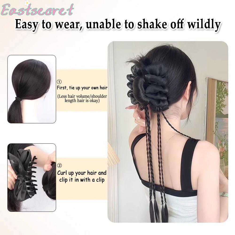 Black Bow Half-tie Hair Claw C - Feather Shuttlecock ulasan dan harga