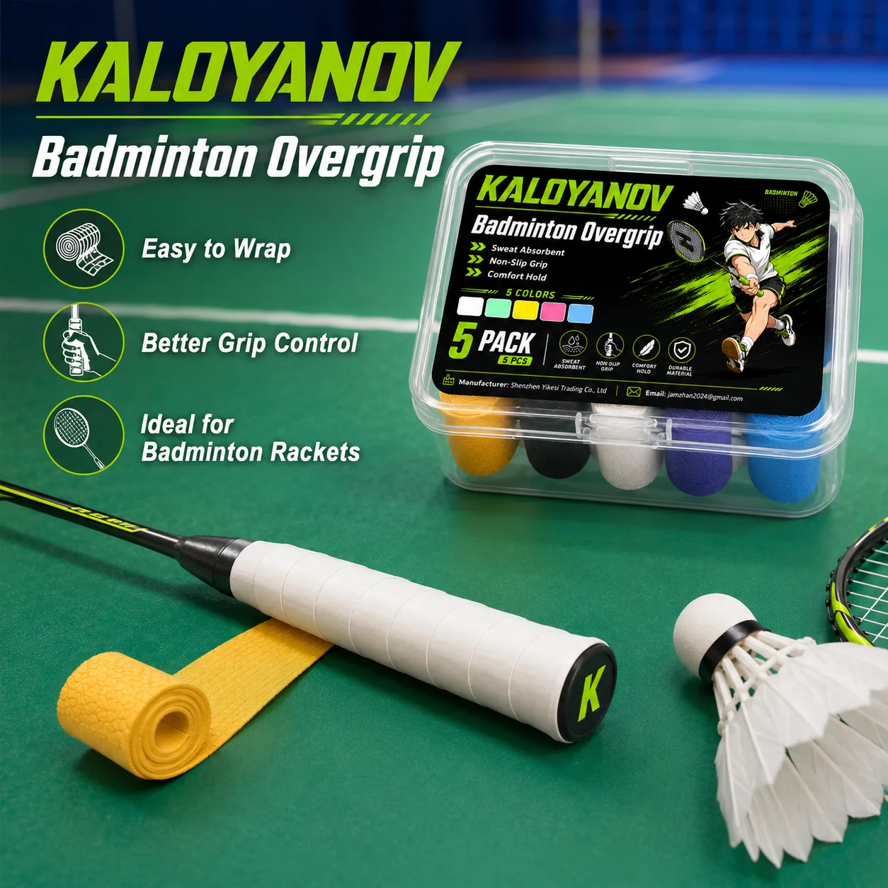 Tennis Overgrip Badminton Over - Badminton Materi ulasan dan harga