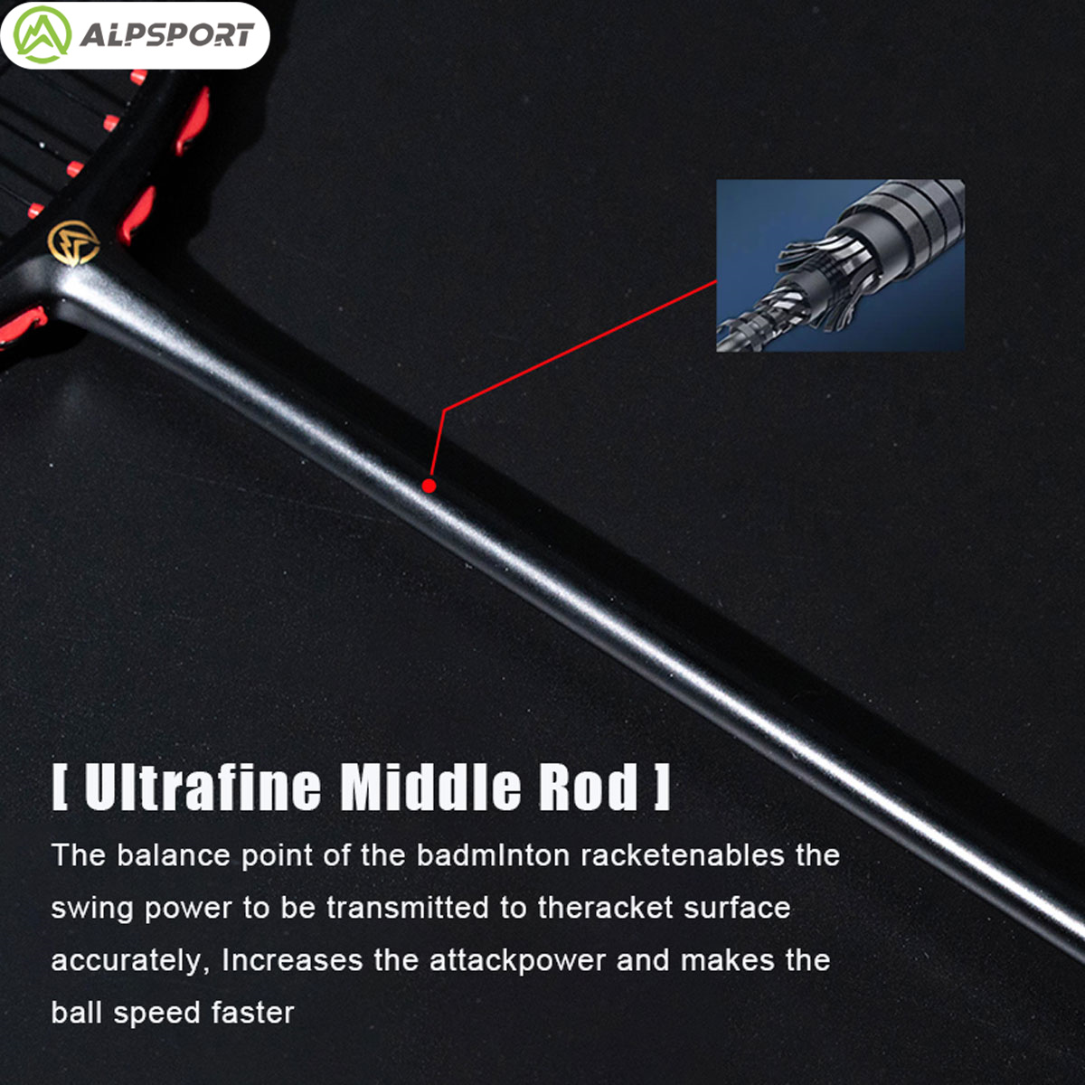 Alpsport MH-V5 5U 75g Wave Leg - Badminton Racket Carbon ulasan dan harga